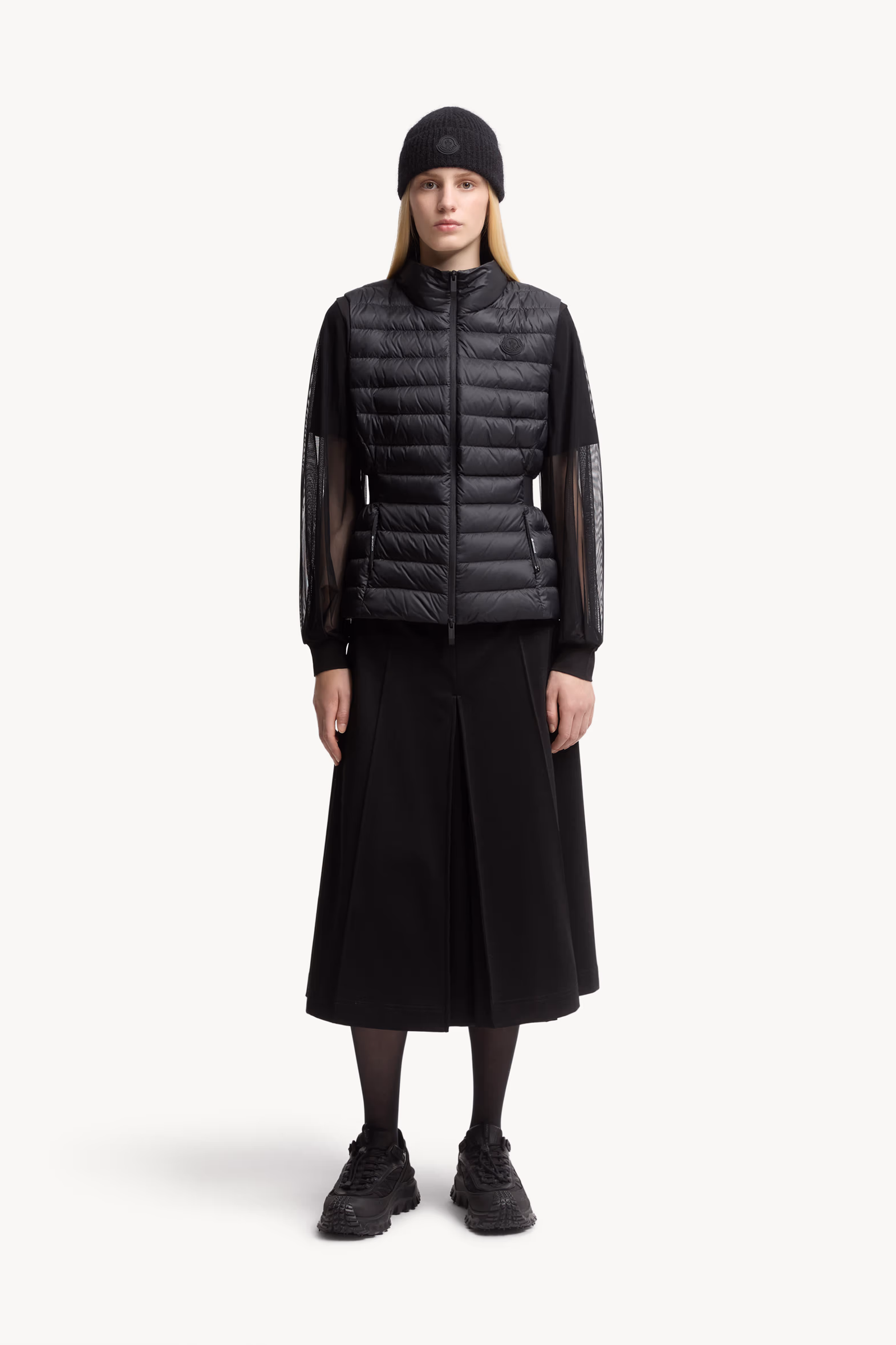 Valmarie Fit & Flare Down Vest Women Black Moncler 0